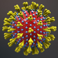 3D-Modell des Sars-Cov-2 Virus